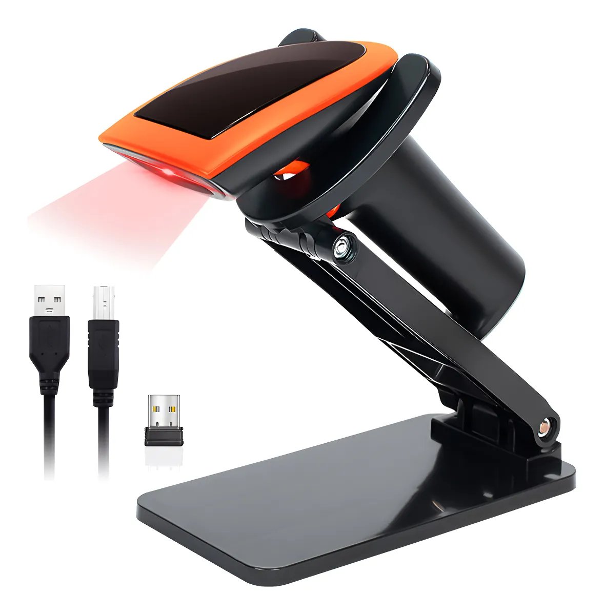 Escáner de códigos de barras inalámbrico 1D/2D con receptor USB